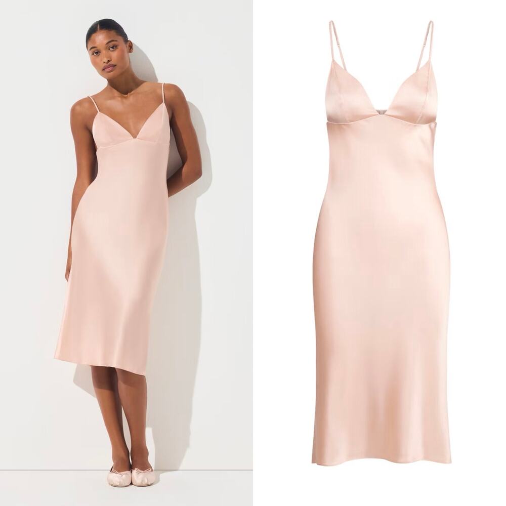 NWT‎ SKIMS SILK MIDI DRESS IN VILLA SIZE LARGE